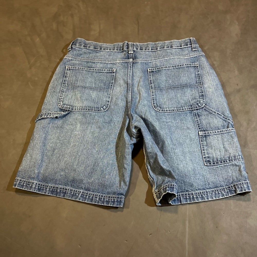Y2K Urban Star Mens 36 Blue Denim Carpenter Shorts Relaxed Fit Workwear Jorts